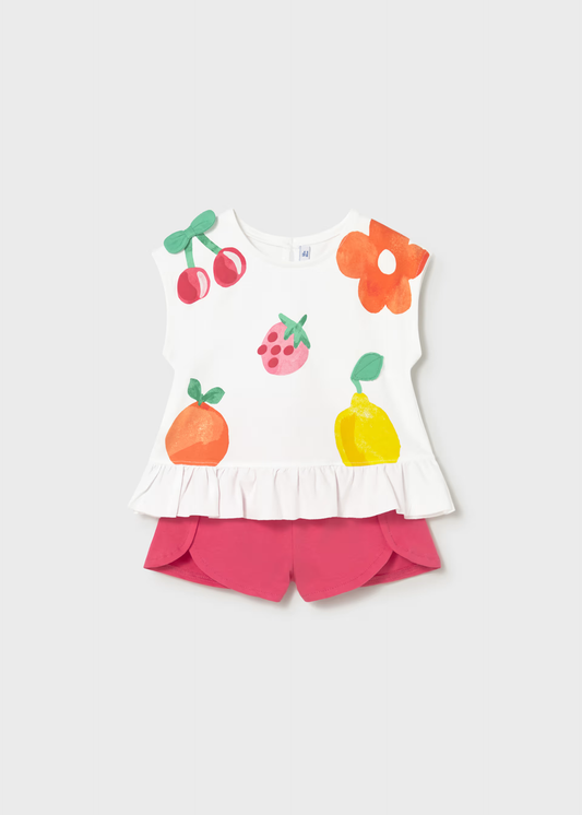 Baby Fruits Print Shorts and T-Shirt 2-Piece Set