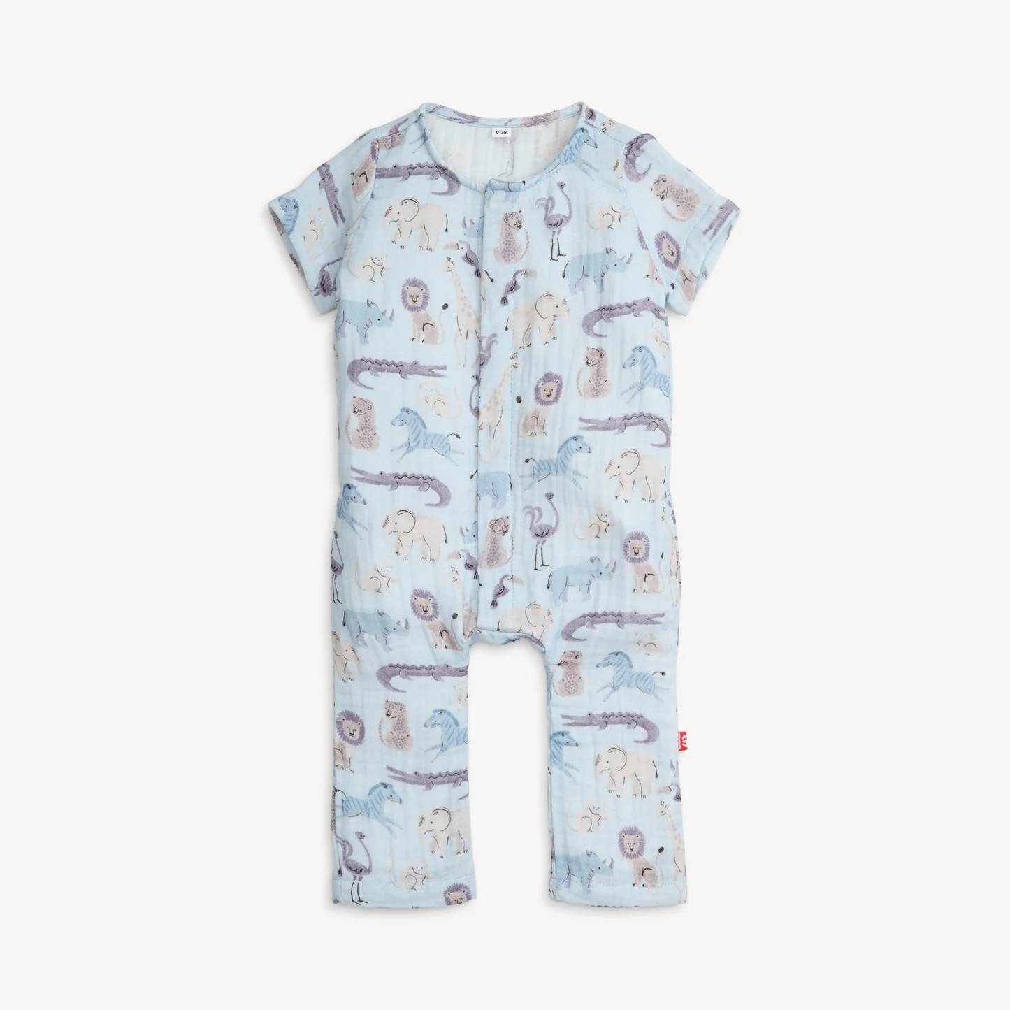 Jungle Jazz Cotton Gauze Magnetic Short Sleeve Romper