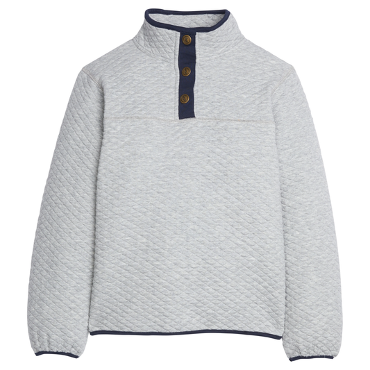 Classic Quilted Pullover - Gray/Navy