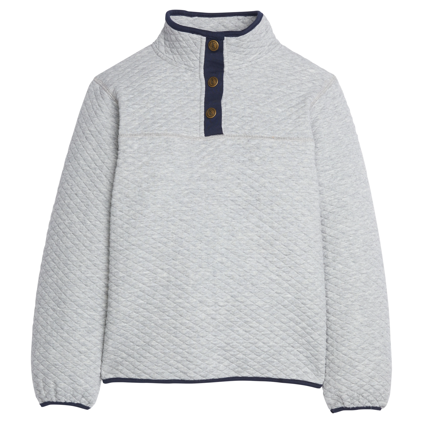 Classic Quilted Pullover - Gray/Navy