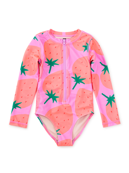 Long Sleeve One-Piece Swimsuit - Fresas Favoritas