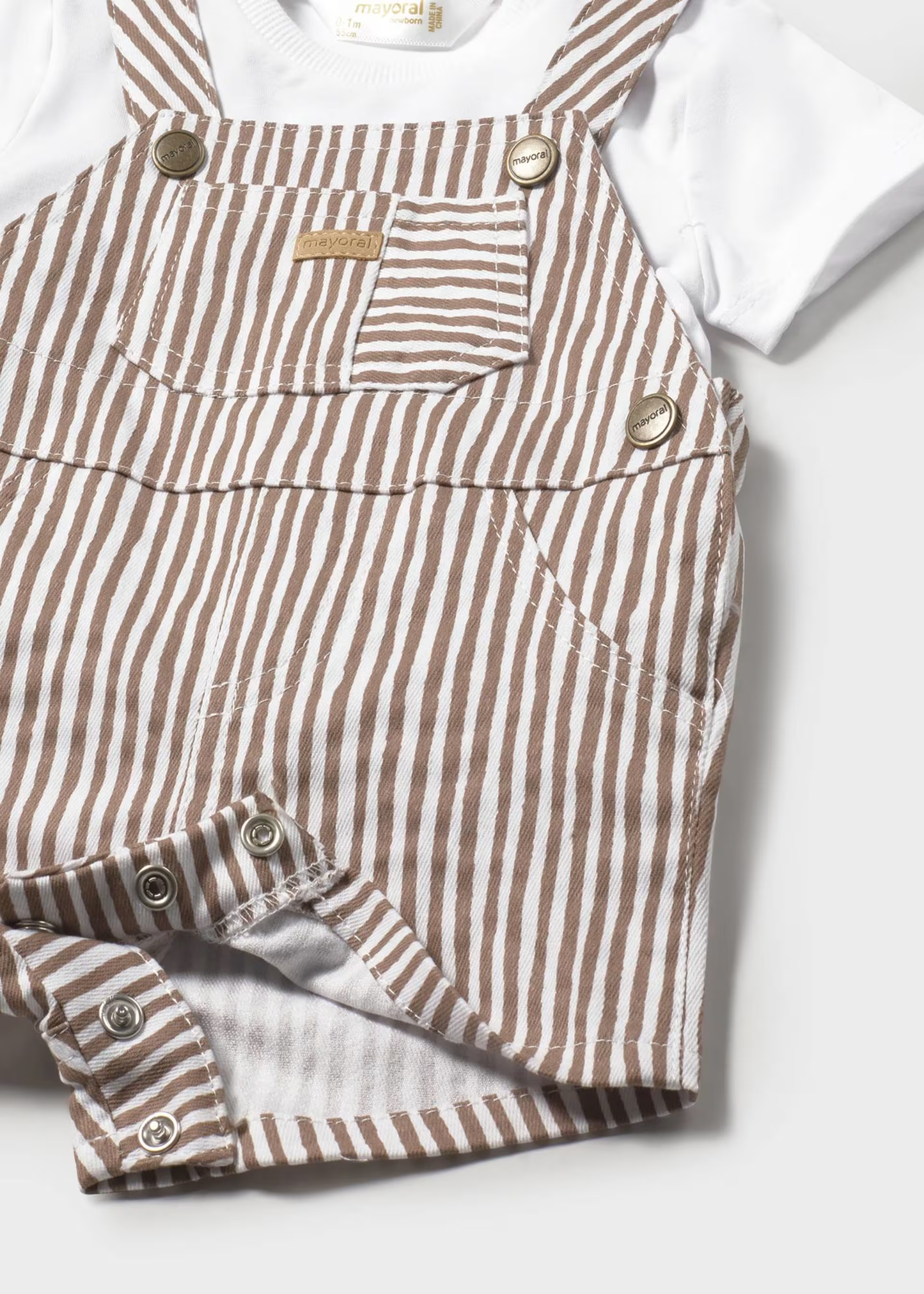 Boy Dungaree and T-shirt Set - Cocoa