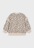 Girl Sweatshirt with Ruffled Sleeves - Sand