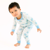 Animal Cracker Long Pajamas - Light Blue