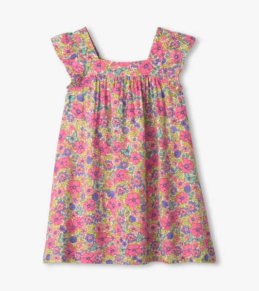 Groovy Flowers Flutter Puff Dress