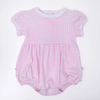 Mini Checks Ruffle Short Sleeve Bubble - Pink