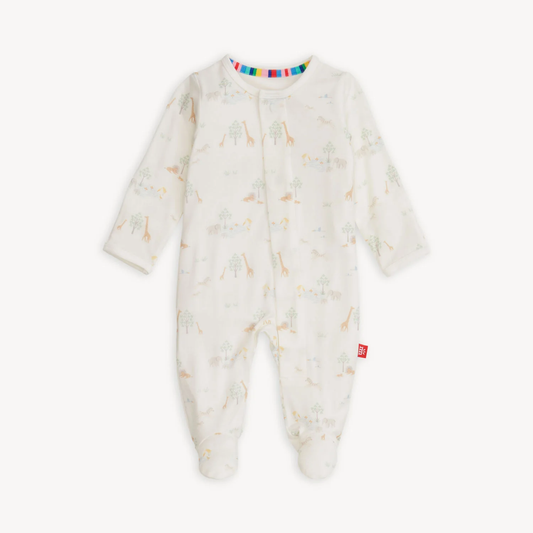 Magnetic Me Footie - White Serene Safari Footie