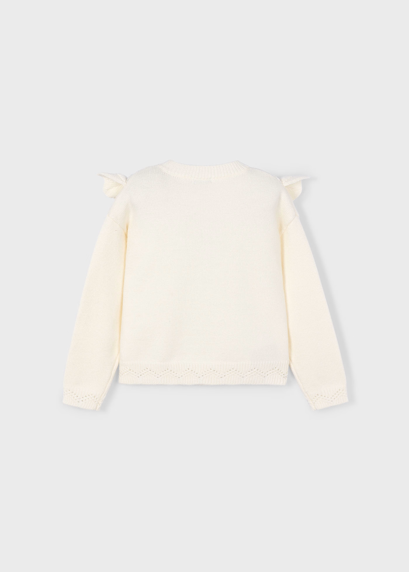 Girl Openwork Knit Sweater - Macchiato