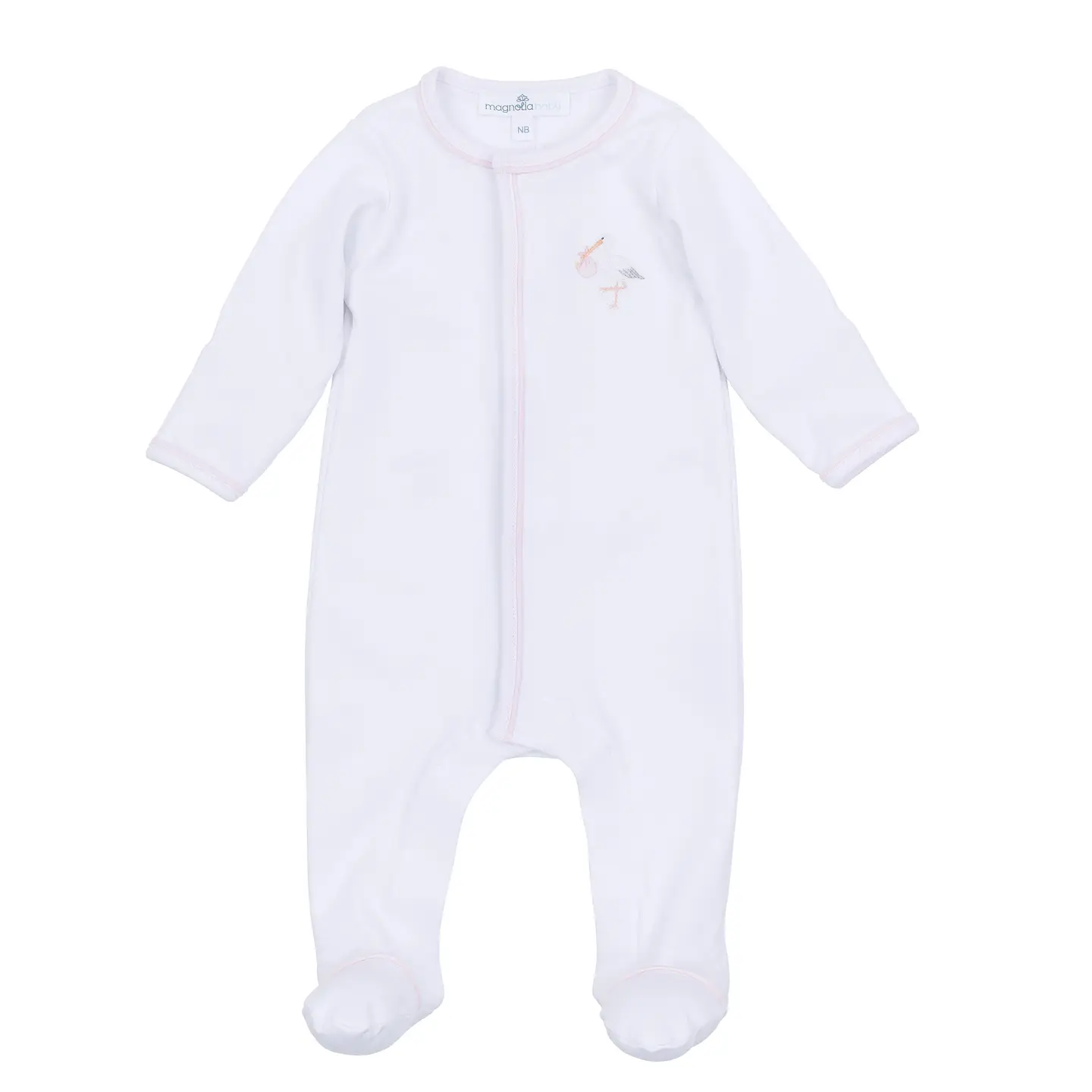 Vintage Stork Footie - Pink
