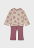 Baby Leggings and Printed Sweatshirt Set - Blush