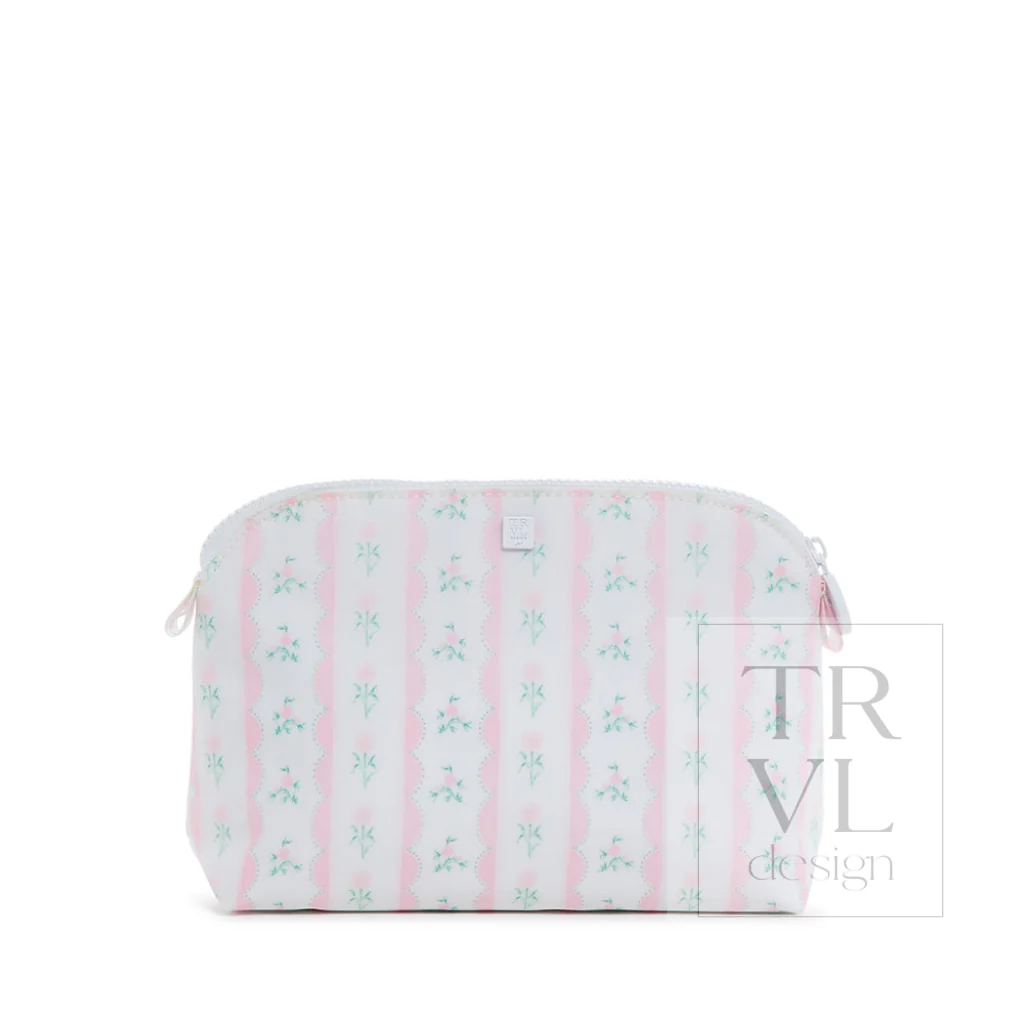 Goodie Cosmetic Bag - Ribbon Floral Pink