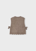 Girl Knit Vest with Side Bows - Taupe