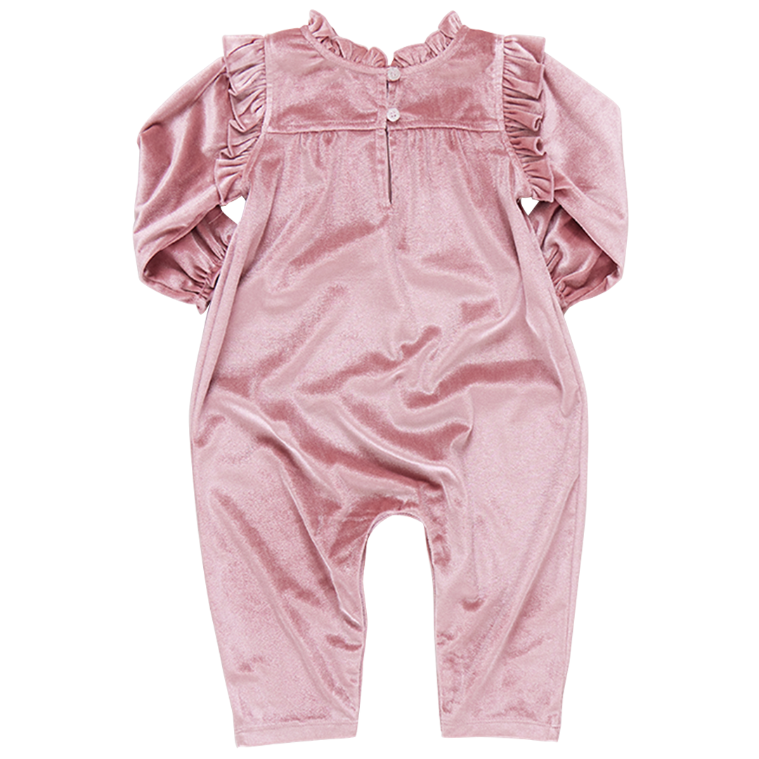 Baby Girls' Velour Kalani Jumper-Mauve