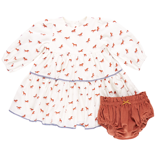 Baby Girls' Julia Dress Set-Tiny Horses