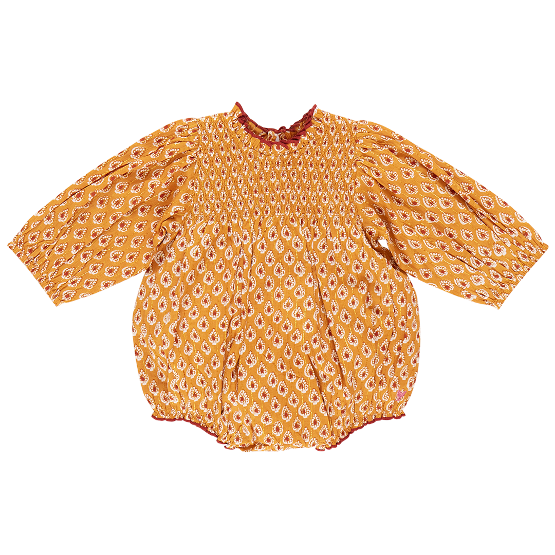 Baby Girls' Stevie Puff Sleeve Bubble-Gold Tear Drop