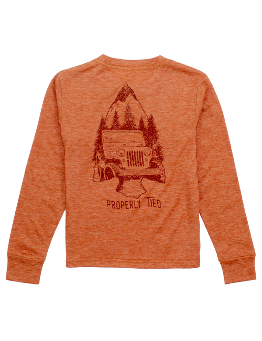 Boys Portland Pocket Tee LS Arrowhead Adventure Sandstone