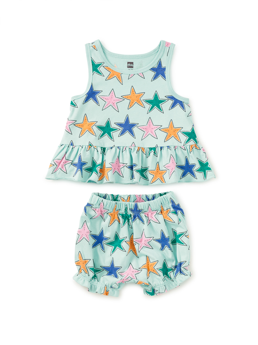 Tank Ruffle Baby Set - Starfish