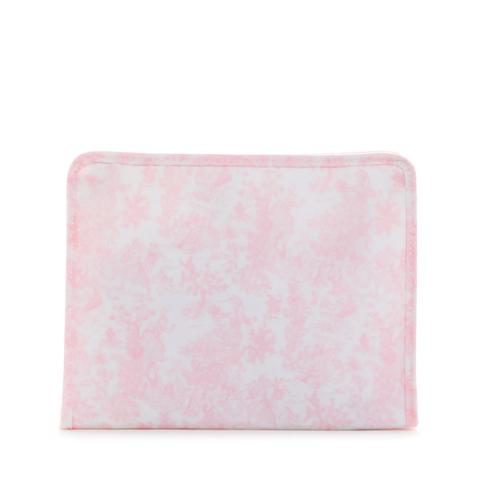 Roadie Medium Zip Pouch - Bunny Toile Pink