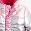 Midweight Magnetic Puffer - Pink Color Block Metallic