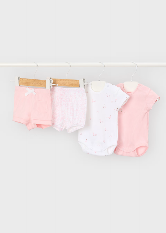 Newborn 4-Piece Knit Set - Baby Pink