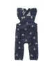Corduroy Ruffle Baby Overalls - Midnight Posy