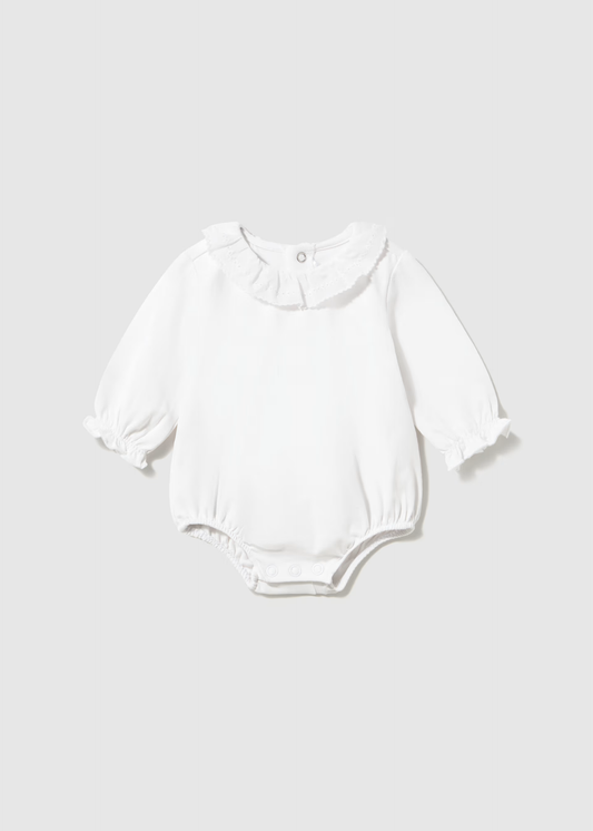 Newborn Girl Bodysuit -  White