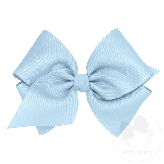 Mini King Classic Grosgrain Hair Bow (Knot Wrap) - Millenmium Blue