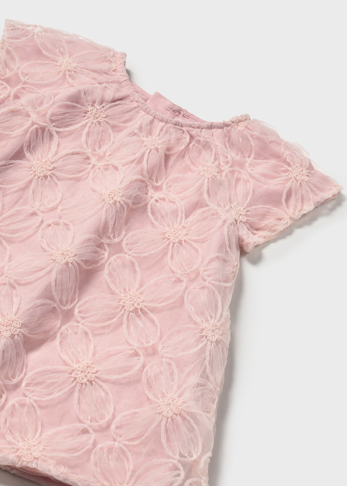 Baby Embroidered Tulle Dress - Pink
