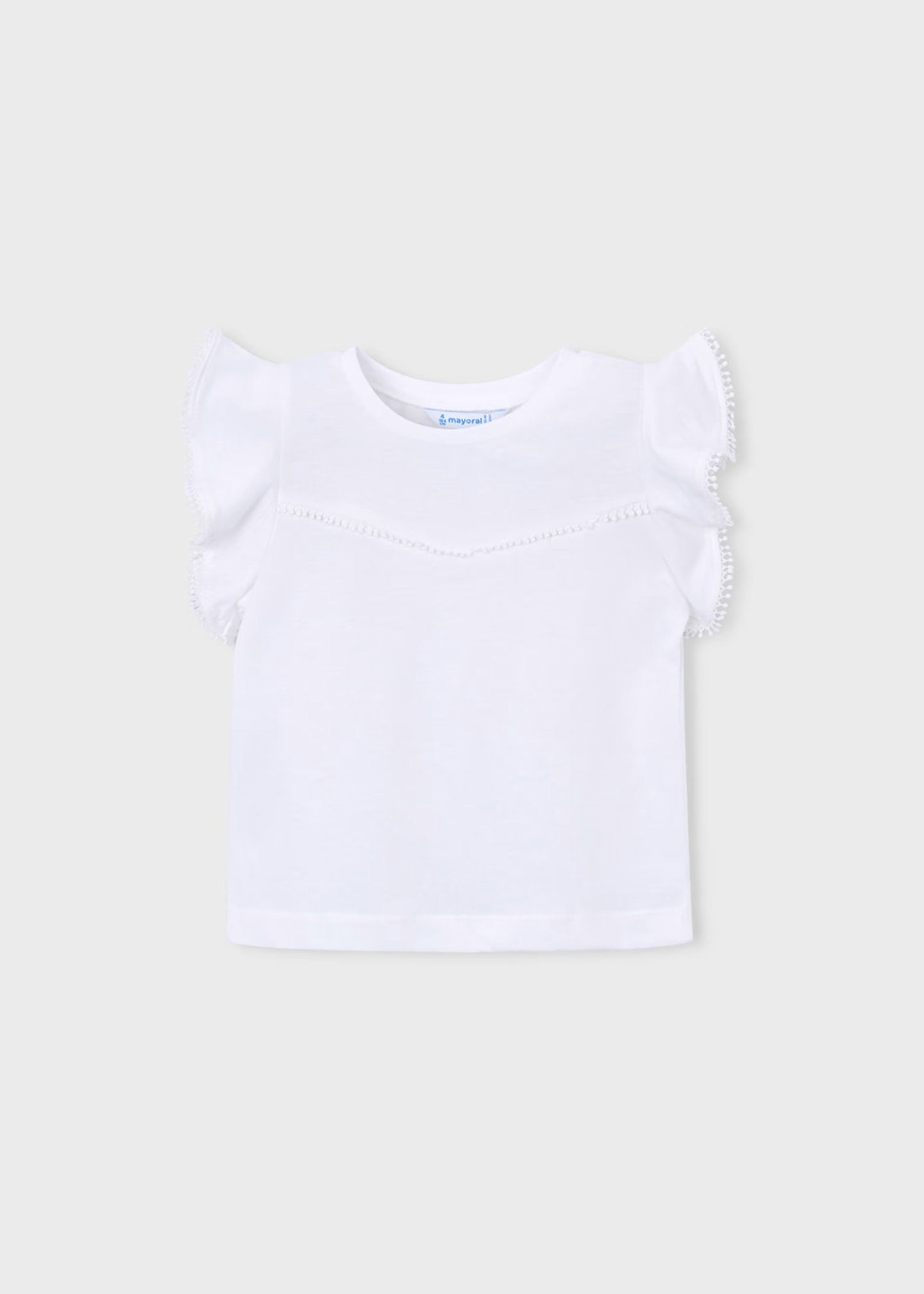 Girl Ruffled T-shirt - White