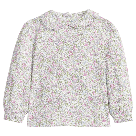 Ruffled Peter Pan Blouse - Lavender Gables Floral