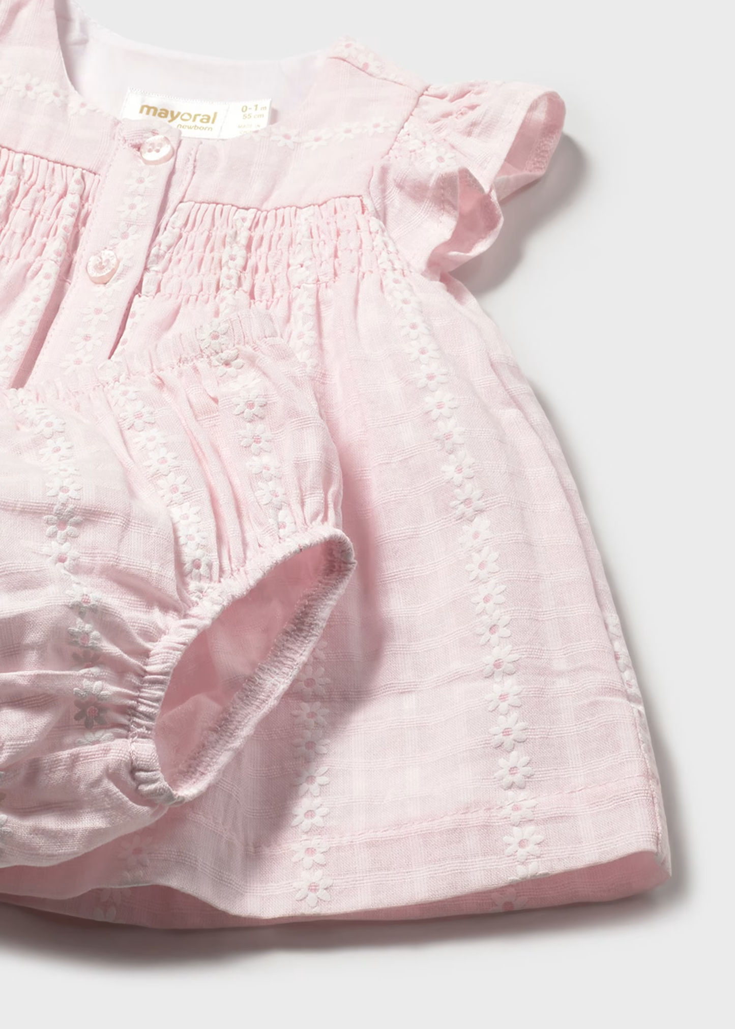 Newborn Girl Chiffon Dress - Baby Pink