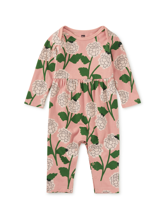 Lap Shoulder Baby Romper - Chrysanthemums
