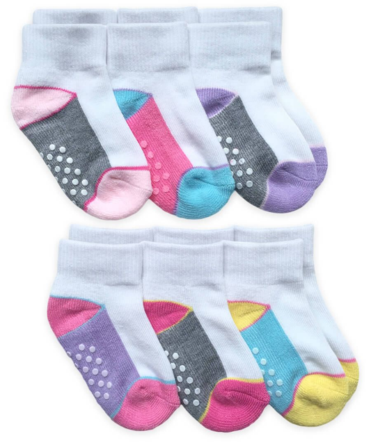 Jefferies Socks Color Block Half Cushion Quarter Socks - 6 Pair Pack