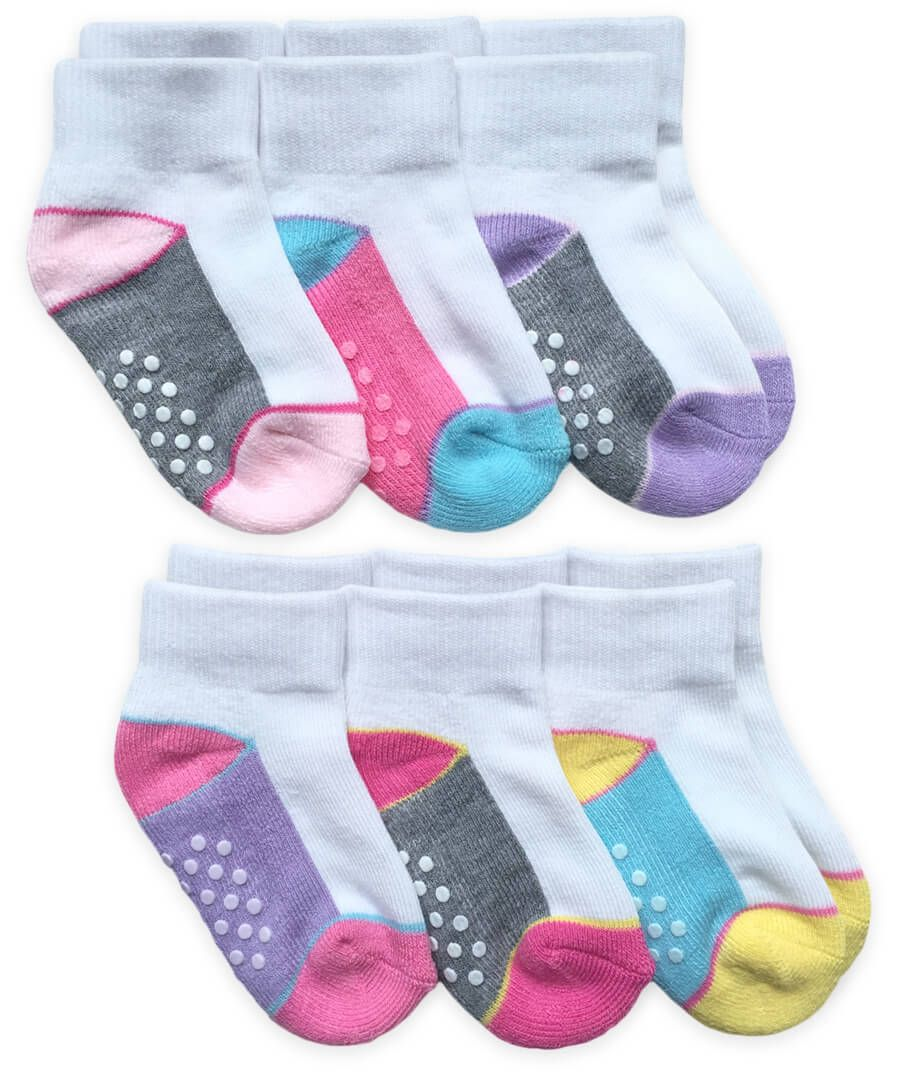 Jefferies Socks Color Block Half Cushion Quarter Socks - 6 Pair Pack