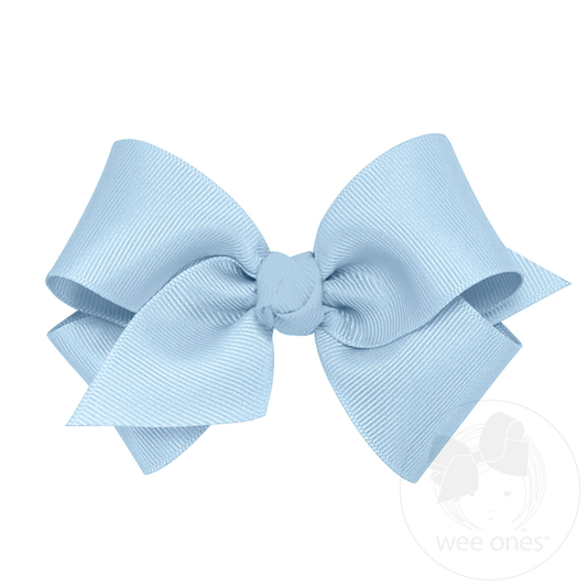 Small Classic Grosgrain Hair Bow (Knot Wrap) - Millennium Blue