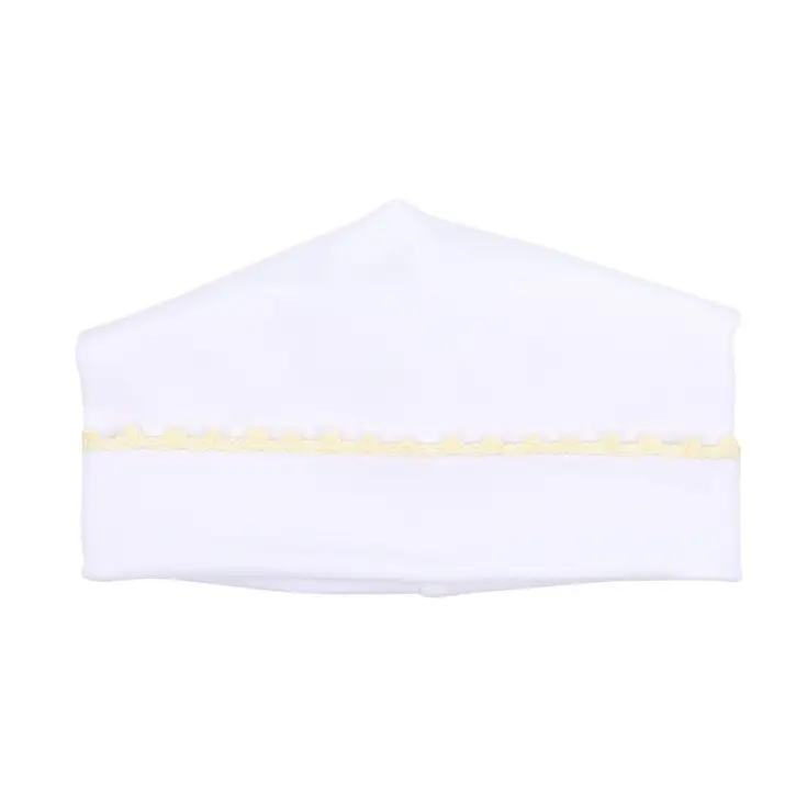 Baby Joy Yellow Crochet Trim Hat