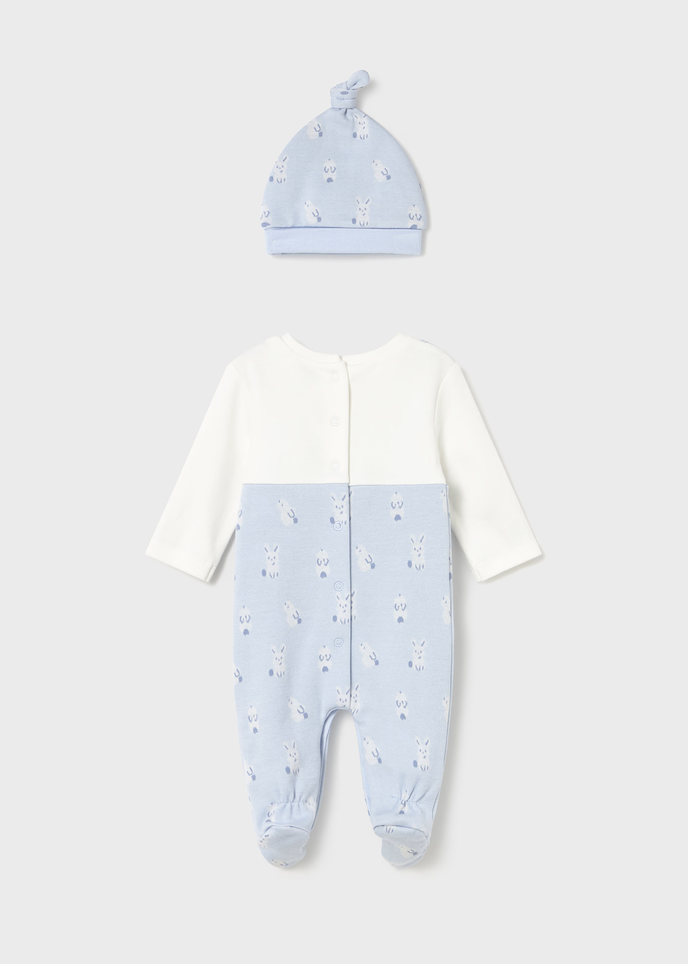 Newborn Boy One Piece with Hat - Sky