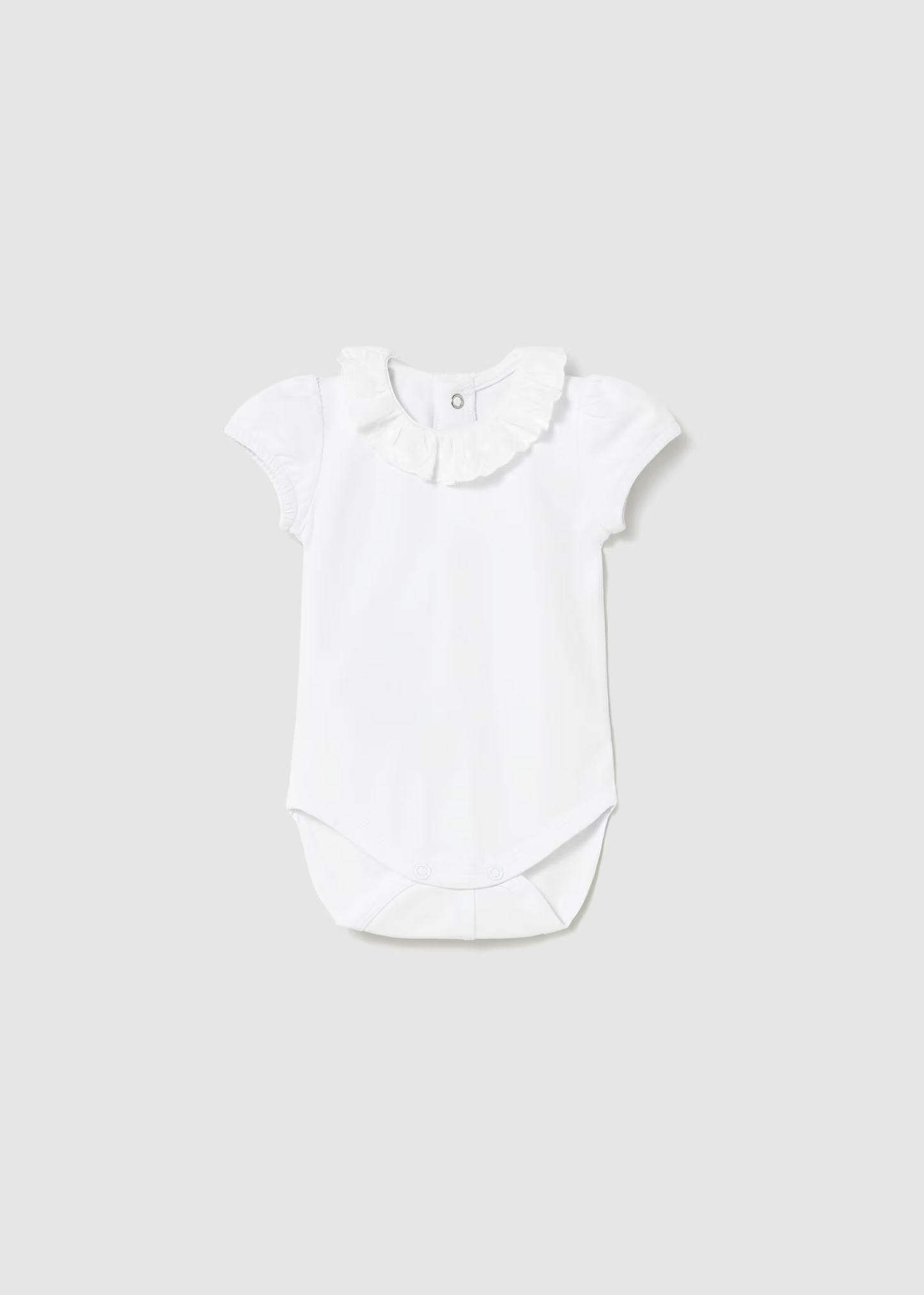 Girl Ruffled Bodysuit - White