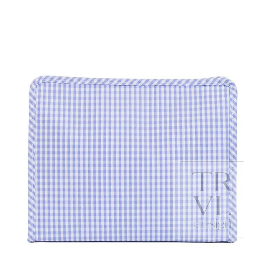 Roadie Medium Zip Pouch - Gingham Lilac