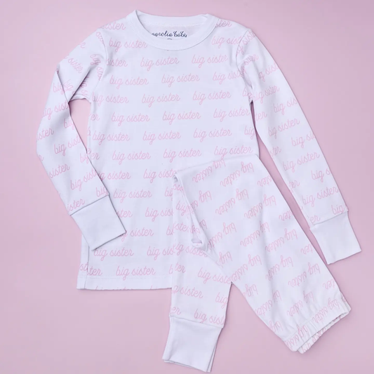 Big Sister Toddler Long Pajamas - Pink