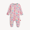 Magnetic Convertible Footie - Pink Party Animals Glow in the Dark Modal