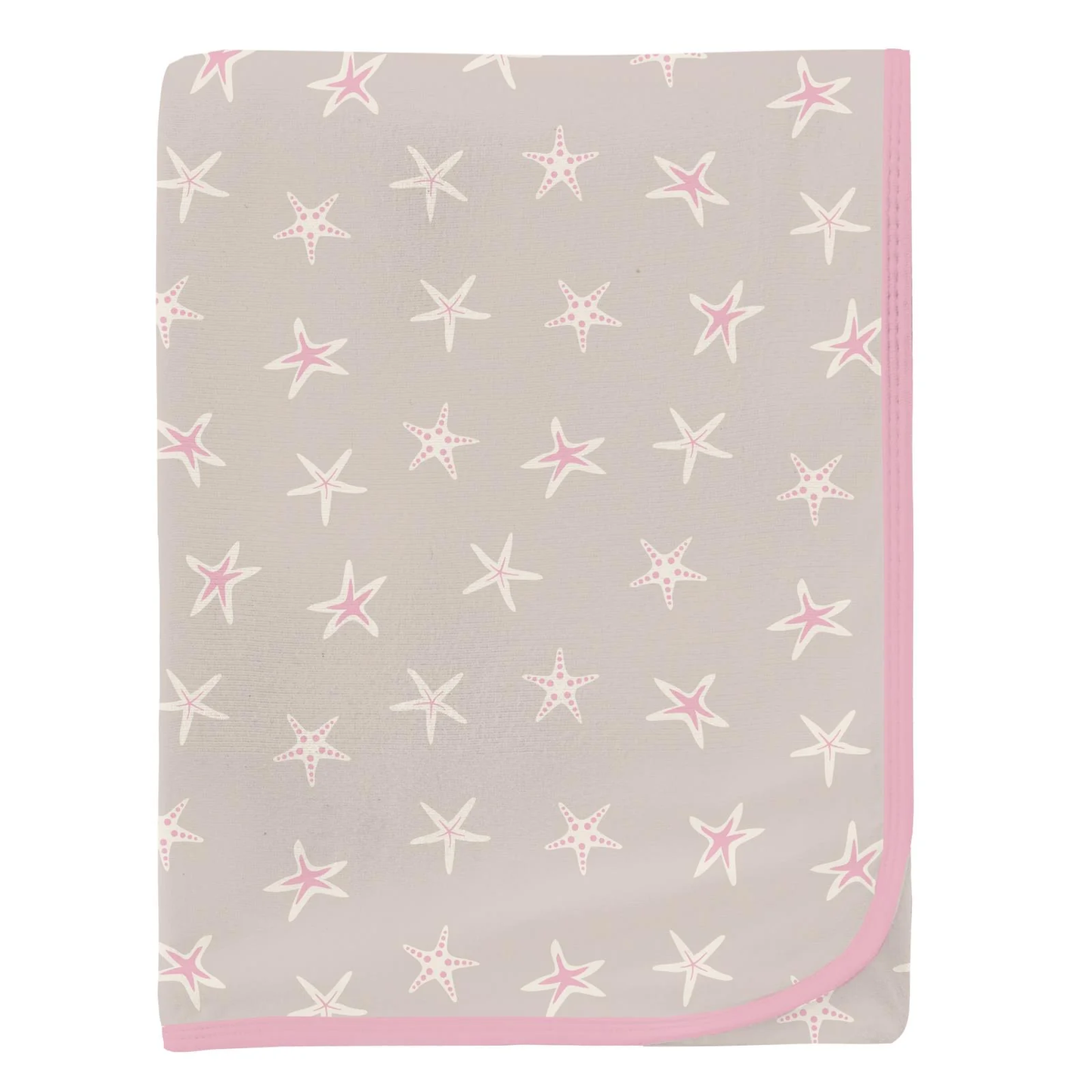 Print Swaddling Blanket in Latte Starfish