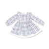 Blue Plaid - Long Sleeve with Eyelet Hem and Diaper Cover