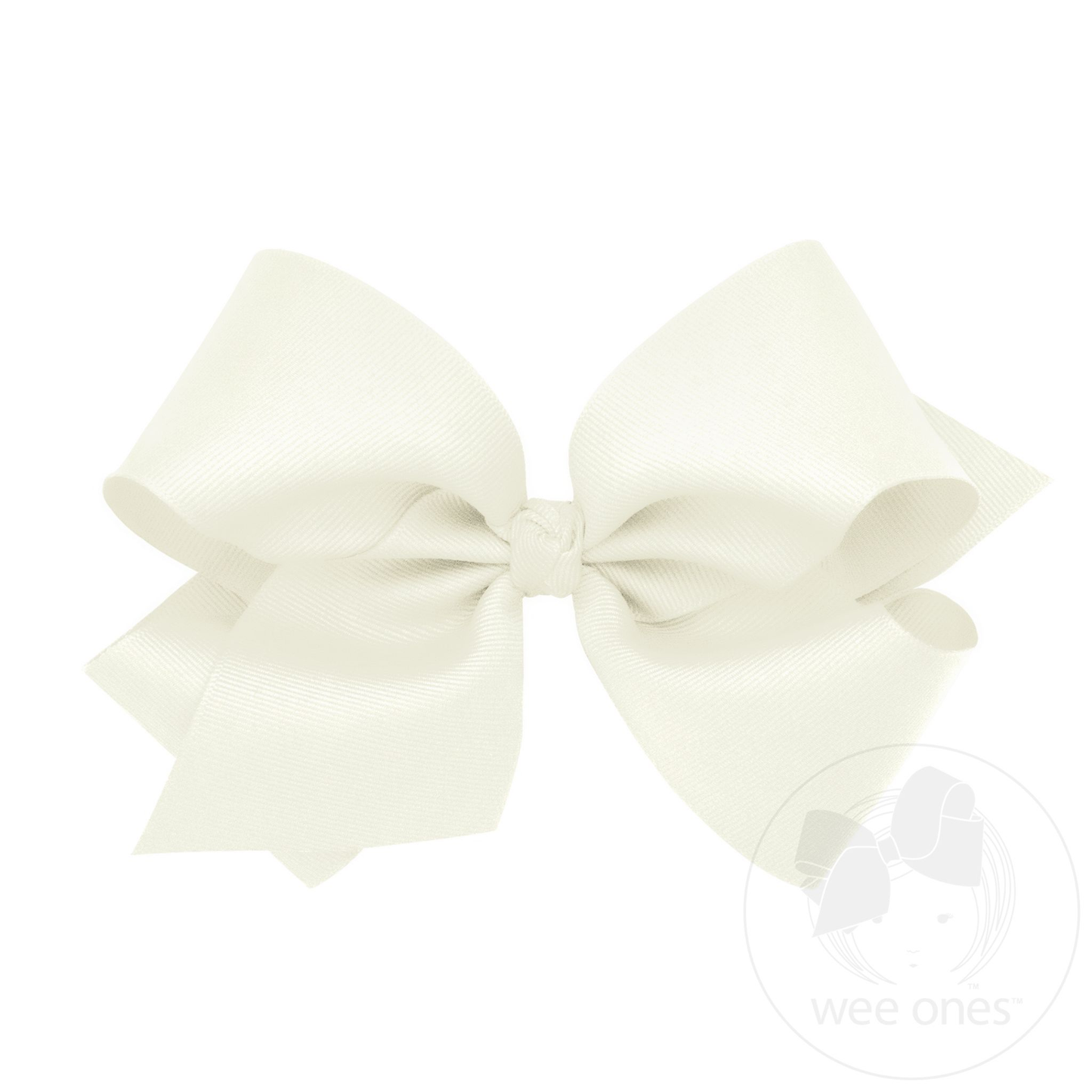 King Classic Grosgrain Hair Bow with Knot Wrap - Antique White