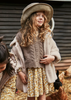 Girl Knit Vest with Side Bows - Taupe