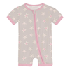 Print Shorty Sleeper with Zipper in Latte Starfish