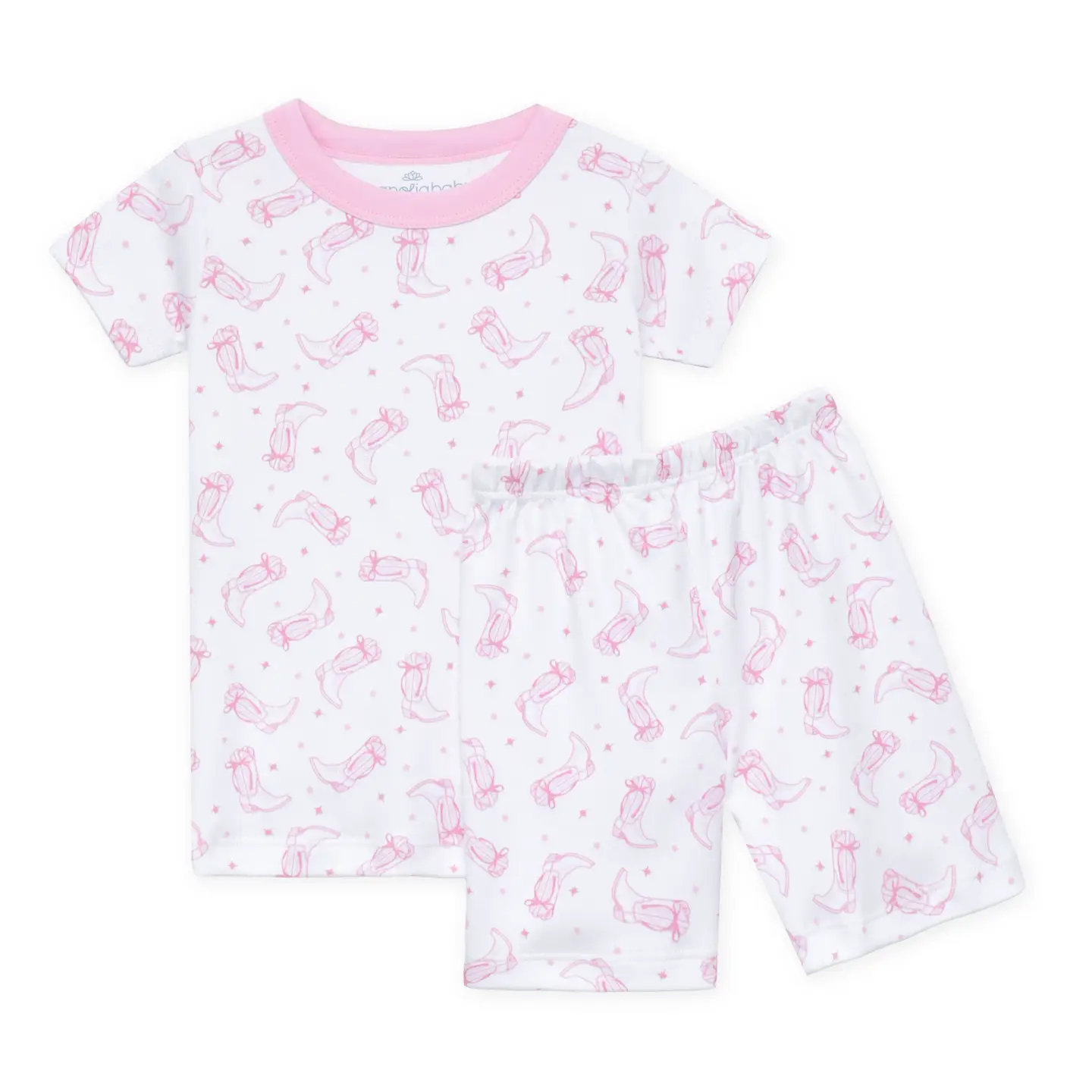 Darling Cowboy Boots Short Pajamas - Pink
