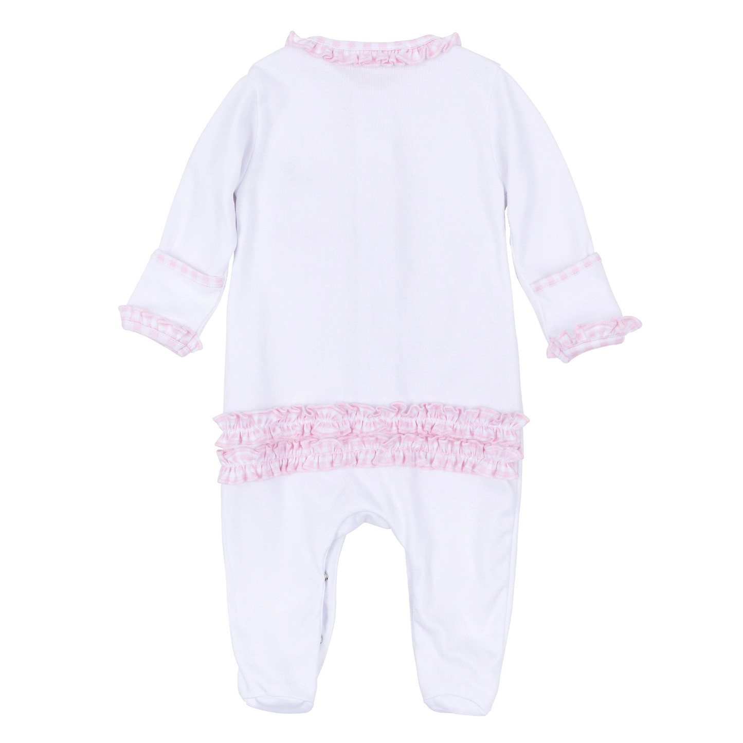 Sweet Saint Nick Applique Baby's First Christmas Ruffle Footie
