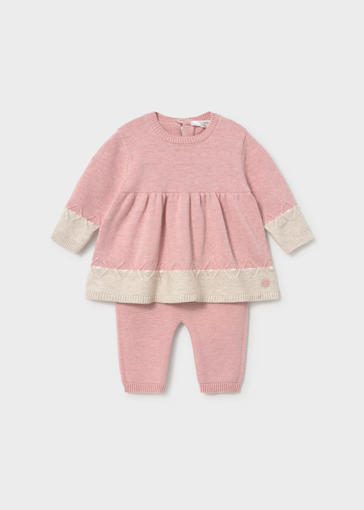 Newborn Girl Dress with Leggings Set - Rose