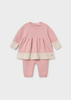 Newborn Girl Dress with Leggings Set - Rose